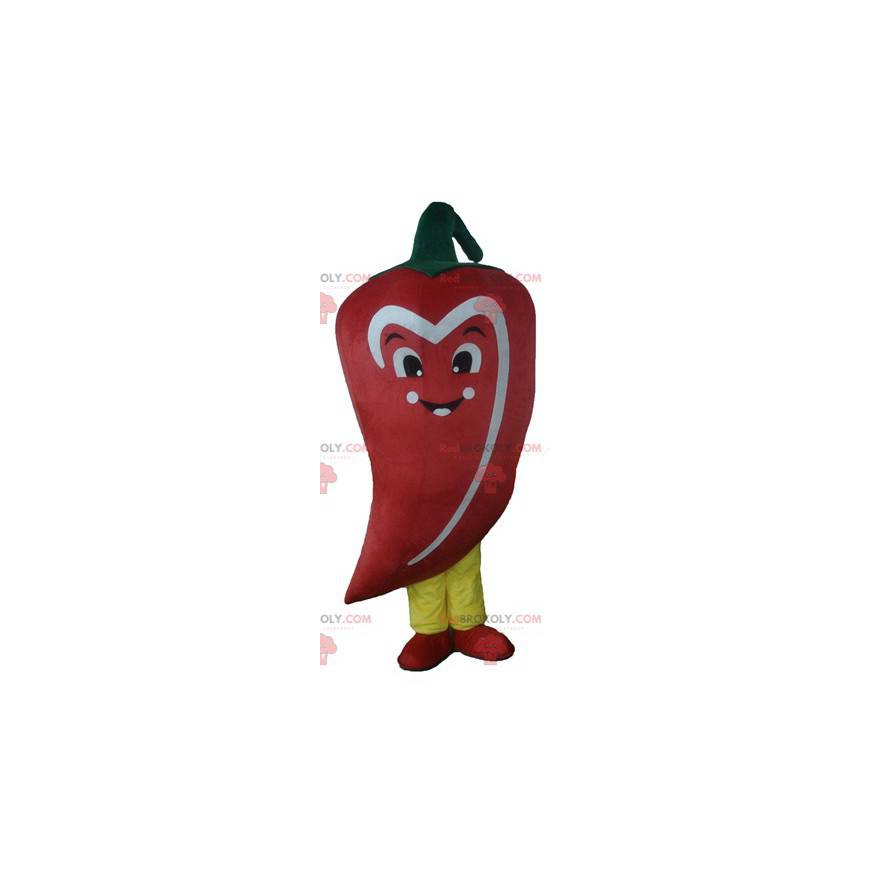 Mascotte de piment rouge blanc et vert géant - Redbrokoly.com
