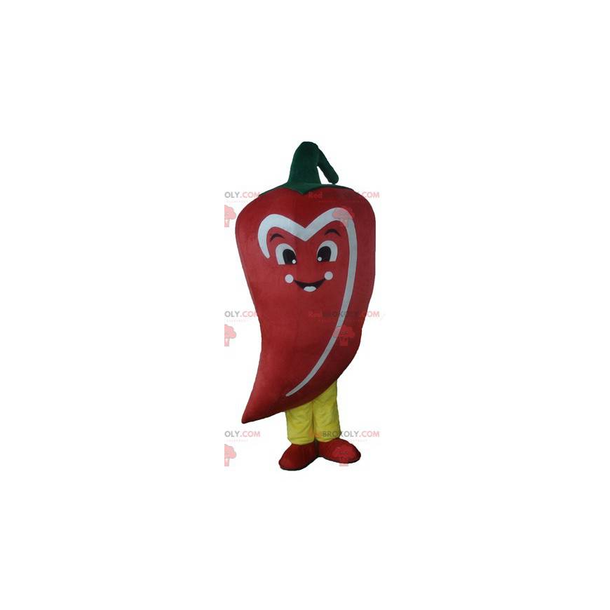 Mascotte de piment rouge blanc et vert géant - Redbrokoly.com