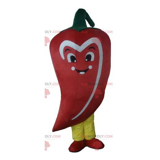 Mascotte de piment rouge blanc et vert géant - Redbrokoly.com