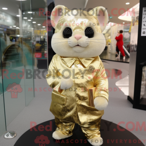 Maskot karakter af en guld...