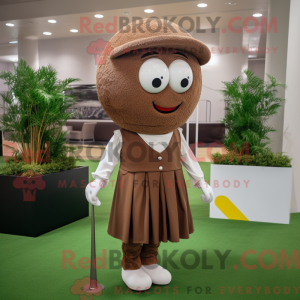 Mascot character of a Brown...
