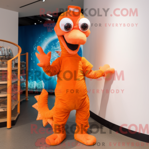Maskotkarakter af en orange...