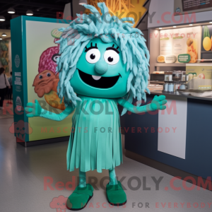 Mascot character of a Teal...