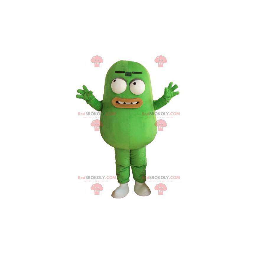 Groene bonen mascotte groene plantaardige aardappel -