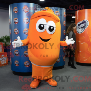 Maskotkarakter af en orange...