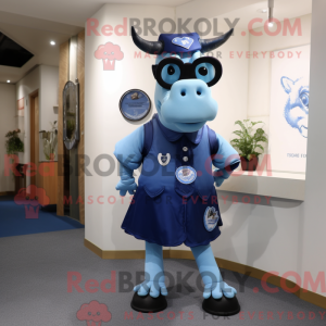 Maskottchen einer blauen...