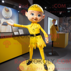 Mascottefiguur van een gele...