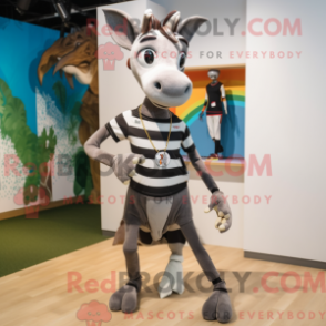 Característica de máscara de um único ocapi com shorts e braçadeiras - Mascotes Okapi - REBROKO_408739 - RedBrokoly.com