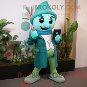 Mascot character of a Teal...