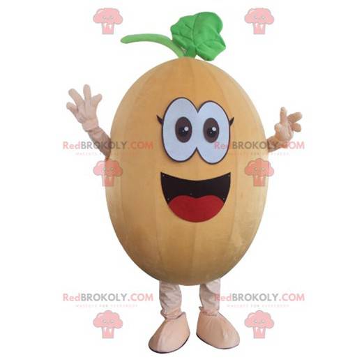 Engraçado e sorridente mascote de abóbora abóbora melão -