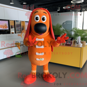 Maskotkarakter af en orange...