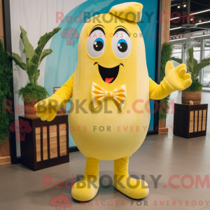Mascottefiguur van een gele...
