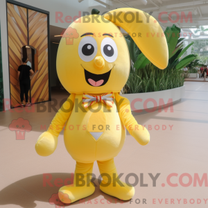 Mascottefiguur van een gele...
