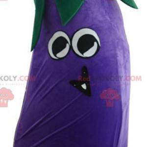 Mascot gigantiske lilla aubergine og imponerende -