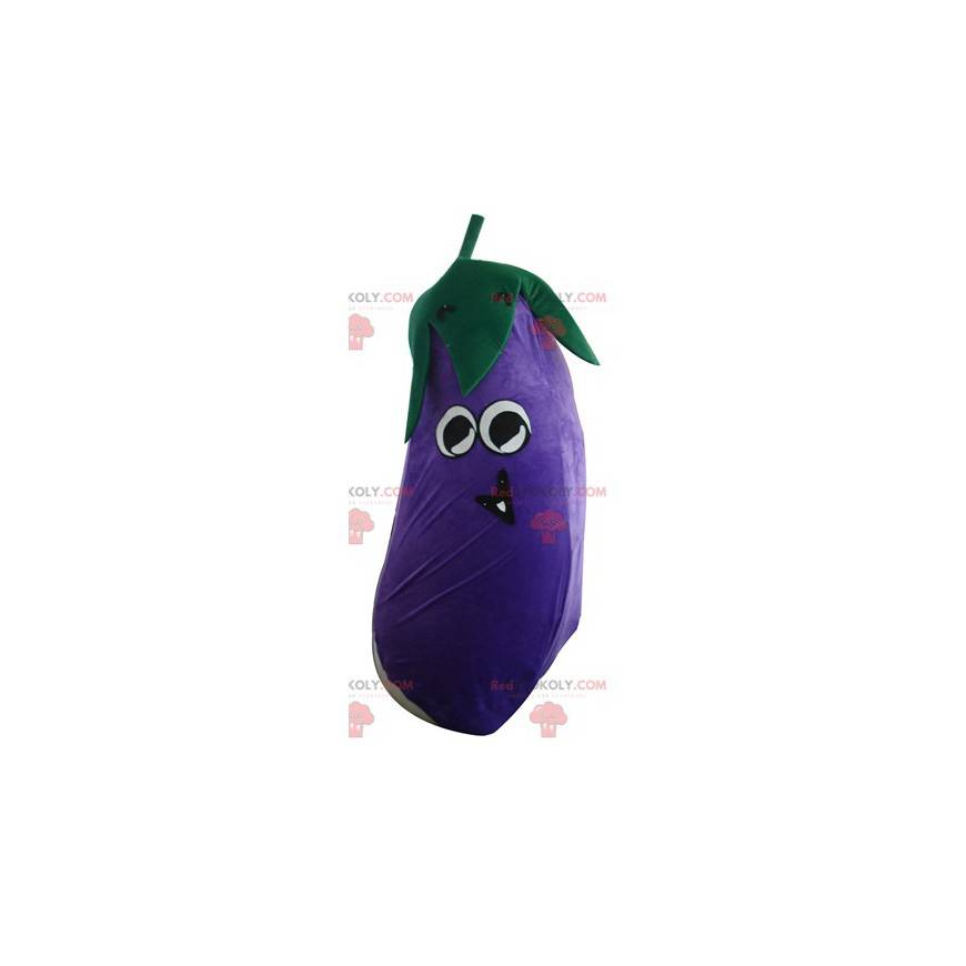 Mascot gigantiske lilla aubergine og imponerende -