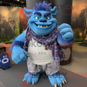 Máscara de troll azul com...