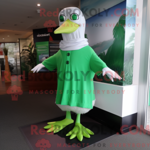 Maskottchen einer grünen...