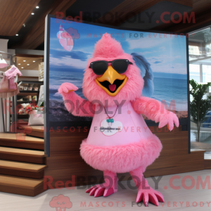 Maskotkarakter af en Pink...