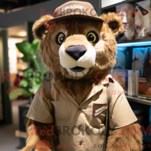 Mascot character of a Brown...