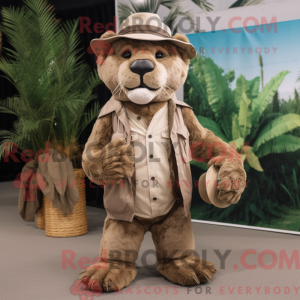 Mascot character of a Brown...