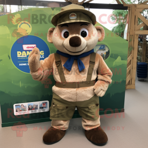 nan Para Commando mascot costume character dressed with a Dungarees and Briefcases
