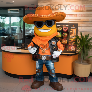 Maskotkarakter af en orange...