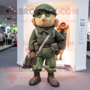 nan Para Commando mascot costume character dressed with a Dungarees and Briefcases