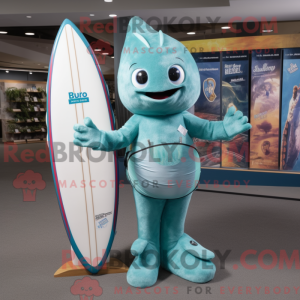 Mascot character of a Teal...