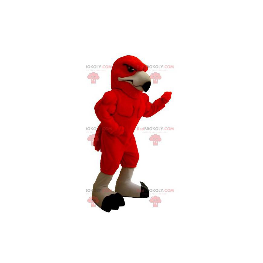 Mascote águia vermelha muito musculoso - Redbrokoly.com