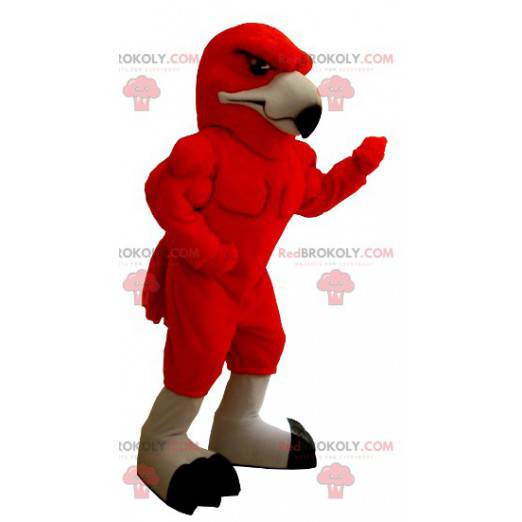 Mascote águia vermelha muito musculoso - Redbrokoly.com