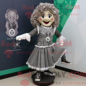 Mascot karakter van grijze...