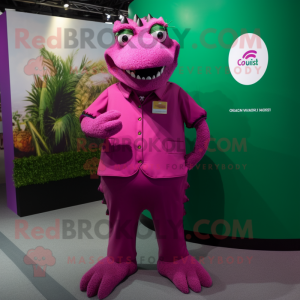 Magenta krokodil mascotte...