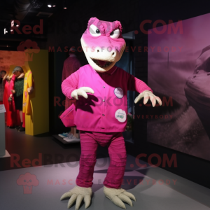 Magenta krokodil mascotte...