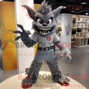 Maskot karakter av en grå...