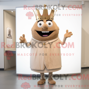 Maskotkarakter av en beige...