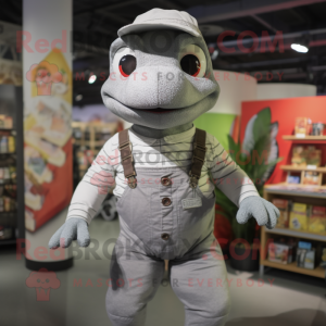 Gray Lizard maskot kostume...