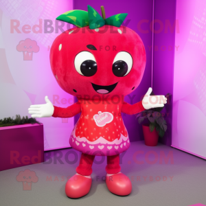 Magenta Aardbei mascotte...