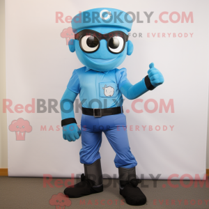 Mascot character of a Cyan...