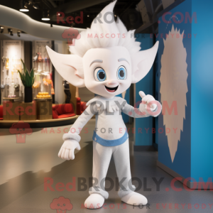 Maskot postava bílého elfa...