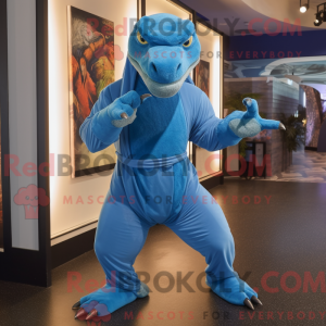Mascot character of a Blue...
