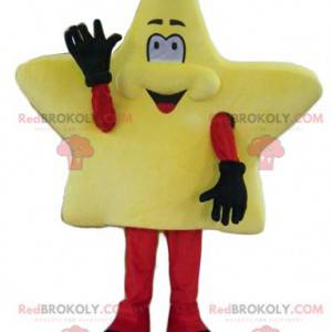 Cute and smiling giant yellow star mascot - Redbrokoly.com