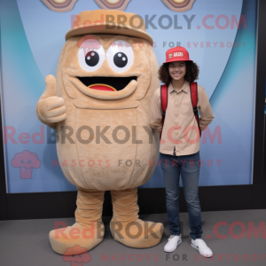 Mascot character of a Tan...