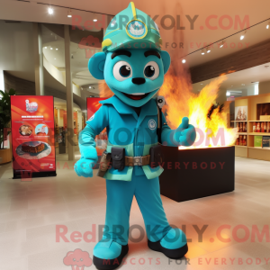 Postava maskota Teal Fire...