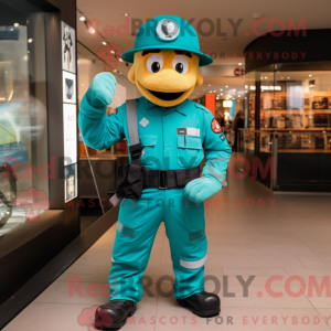 Mascot character of a Teal...