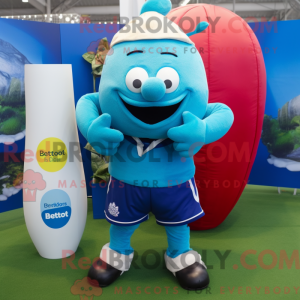 Mascot character of a Cyan...