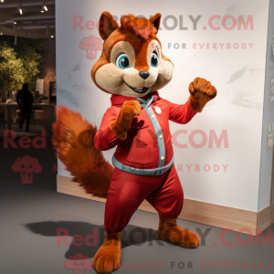Maskot karakter af et rødt...