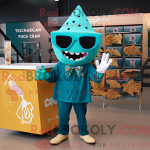 Mascot character of a Teal...