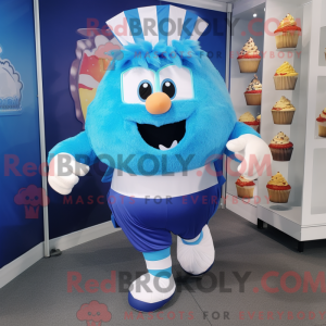 Máscara de cupcake azul com...