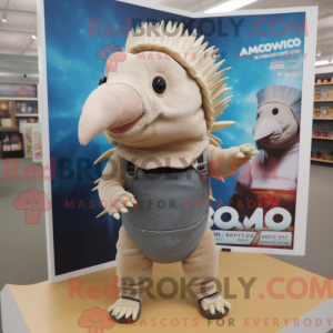 Maskot karakter af en beige...