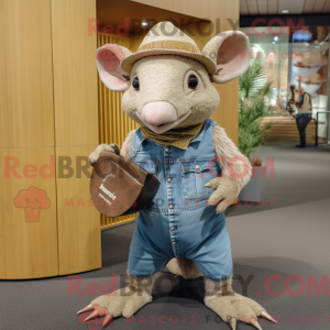 Maskot karakter af en beige...
